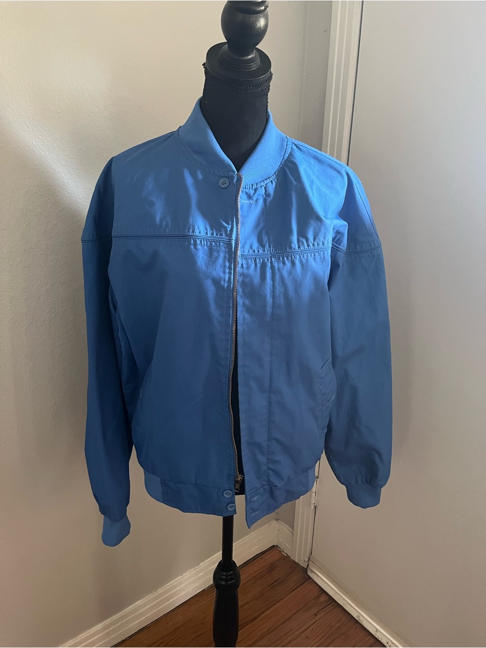 Vintage 80s/90s Hill & Archer Men’s Blue Bomber Jacket Size M